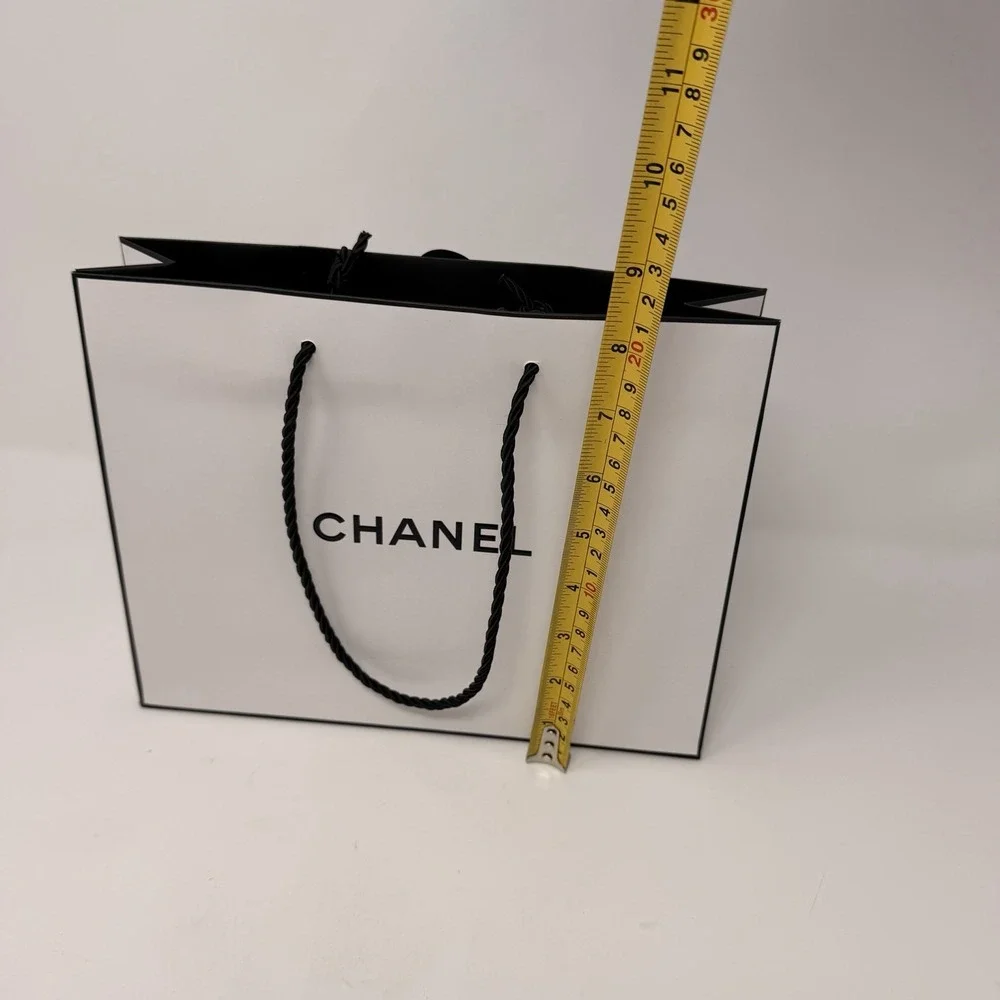 Chanel White Gift Bag Empty Small Camellia Flower Authentic Paper Shopping
